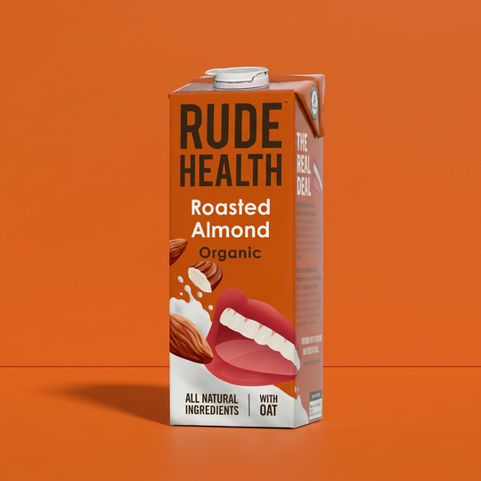 Rude Health roasted almond with oat drink 1L organic UHT
